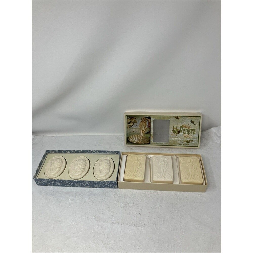 Italy SAPONIFICIO ARTIGIANALE FIORENTINO Carved Soap Bars Lot Cameo & Venus Milo